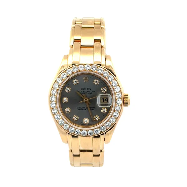 Pre-Owned Rolex Perpetual Datejust Model 80298 (1995) Classic Creations In Diamonds & Gold Venice, FL
