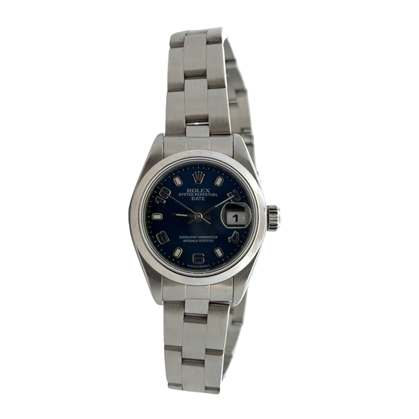 Pre Owned Rolex Lady Date 79160 Blue Arabic Dial 26mm Watch Image 2 Classic Creations In Diamonds & Gold Venice, FL
