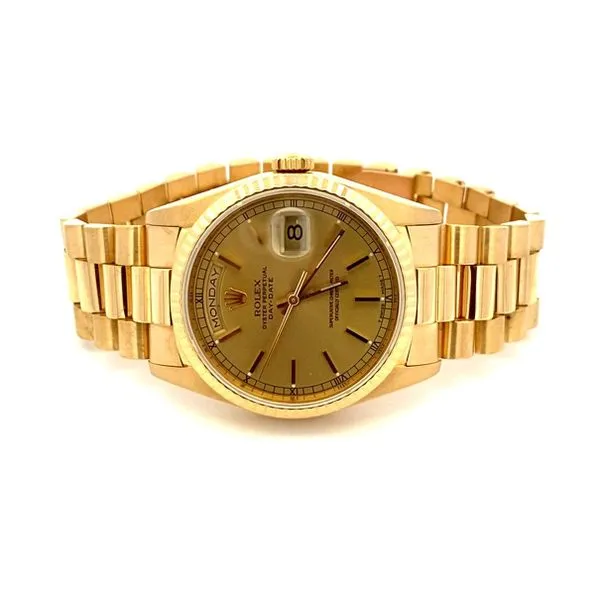 Men's President Day-Date Pre-Owned Rolex Watch  Classic Creations In Diamonds & Gold Venice, FL