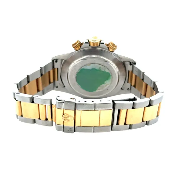 18K/SS Rolex Daytona Champagne w/Black Circles Dial Oyster Bracelet Papers 1998 Image 3 Classic Creations In Diamonds & Gold Venice, FL