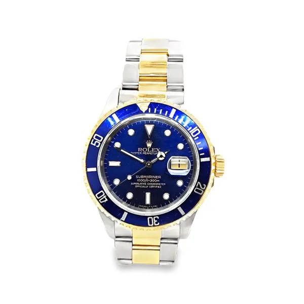 Pre-Owned Rolex Oyster Perpetual Submariner Model 16613 (1995) Classic Creations In Diamonds & Gold Venice, FL