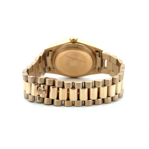 Pre-Owned 1979 Rolex Day-Date President 36mm Ref 18038 Champagne Diamond Dial 18K Gold Watch Image 2 Classic Creations In Diamonds & Gold Venice, FL