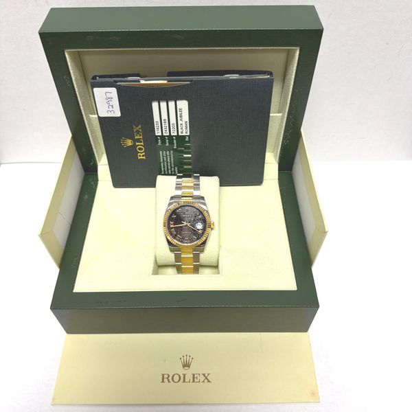 Pre-Owned 2008 Rolex Datejust 36mm Ref 116233 Black Jubilee Roman Dial Oyster Bracelet Box and Card Image 4 Classic Creations In Diamonds & Gold Venice, FL