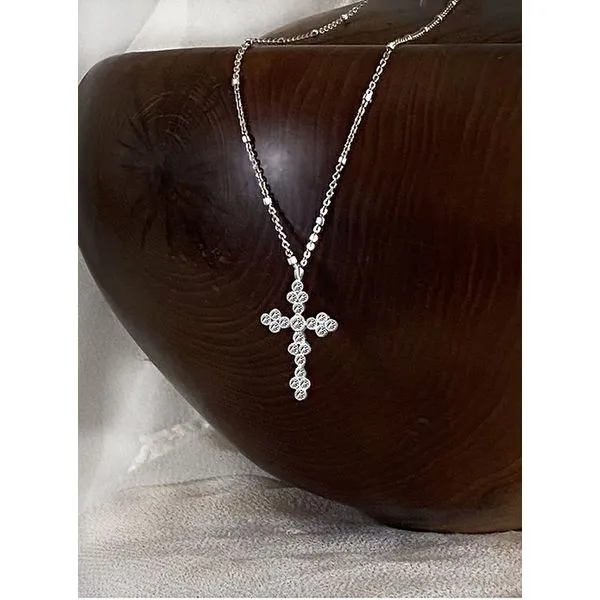 Silver Crystal Cross Necklace 001 561 00057 Classic Creations In Diamonds Gold Venice FL