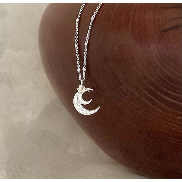 Silver Double Moon Necklace Classic Creations In Diamonds & Gold Venice, FL