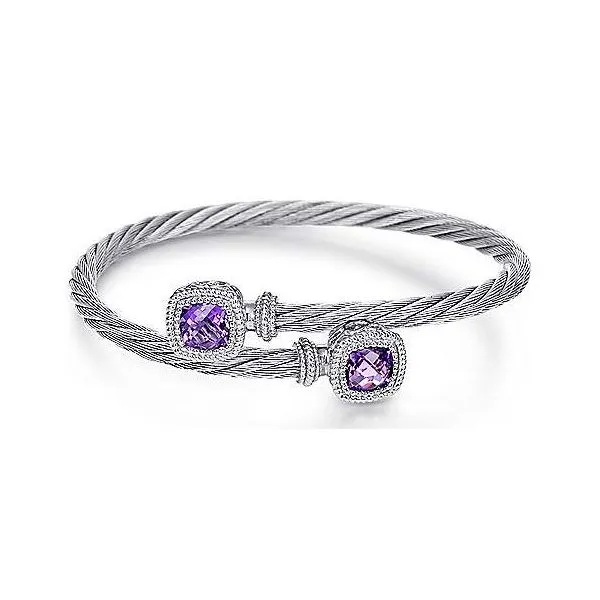Amethyst bangle bracelet top