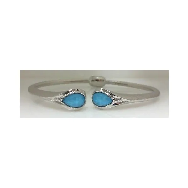 Silver Rock Crystal and Turquoise Hinged Cuff Classic Creations In Diamonds & Gold Venice, FL