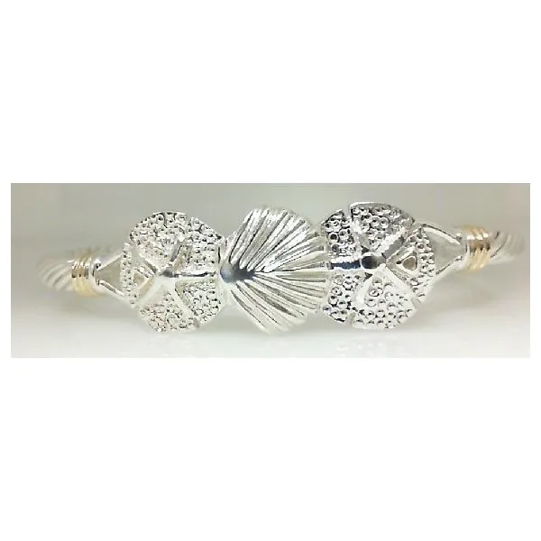 Silver Ocean Life Bangle Bracelet with 14K Accents Classic Creations In Diamonds & Gold Venice, FL