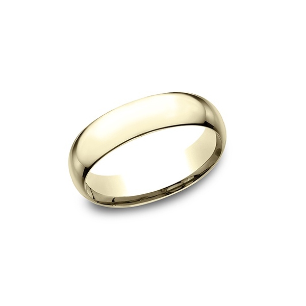 Benchmark 6mm Regular Dome Comfort Fit Wedding Band 14K Yellow Gold Polished Classic Creations In Diamonds & Gold Venice, FL