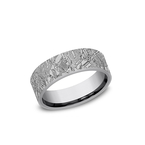 Benchmark The Diablo Tantalum Grey Faux Meteorite Wedding Band 7mm Classic Creations In Diamonds & Gold Venice, FL