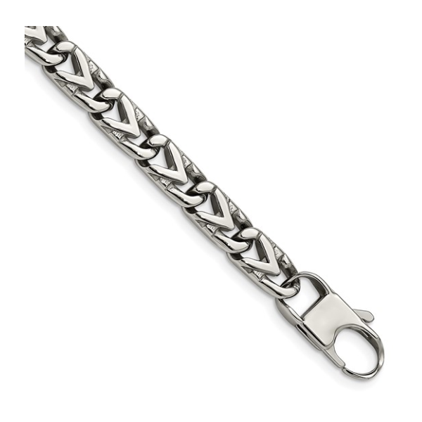 Stainless Steel Polished 8mm Bracelet | 8.5 Inch Men's Bracelet Classic Creations In Diamonds & Gold Venice, FL