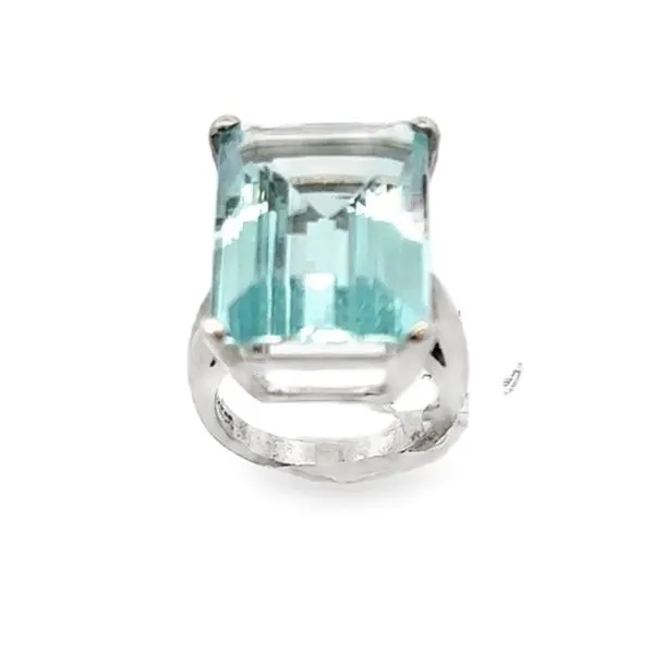 14K White Gold Emerald Cut Aquamarine Ring Classic Creations In Diamonds & Gold Venice, FL