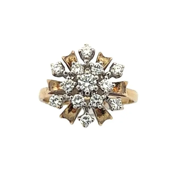 14K Yellow Gold Diamond Cluster Estate Ring Classic Creations In Diamonds & Gold Venice, FL