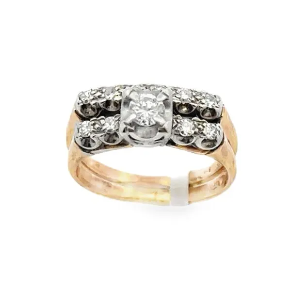 1930's 14K Yellow And White Gold Estate Engagement Ring And Wedding Band Classic Creations In Diamonds & Gold Venice, FL