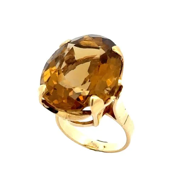 Estate 18K Smoky Quartz Solitaire Ring Classic Creations In Diamonds & Gold Venice, FL