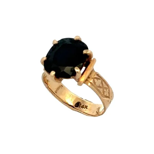 1930's Estate Cushinn Cut Sapphire Solitaire Estate Ring Classic Creations In Diamonds & Gold Venice, FL