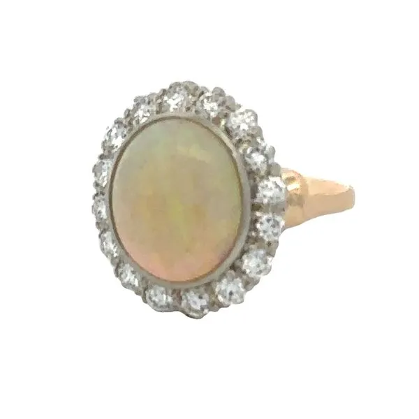 Estate Opal & Diamond Halo Ring Classic Creations In Diamonds & Gold Venice, FL