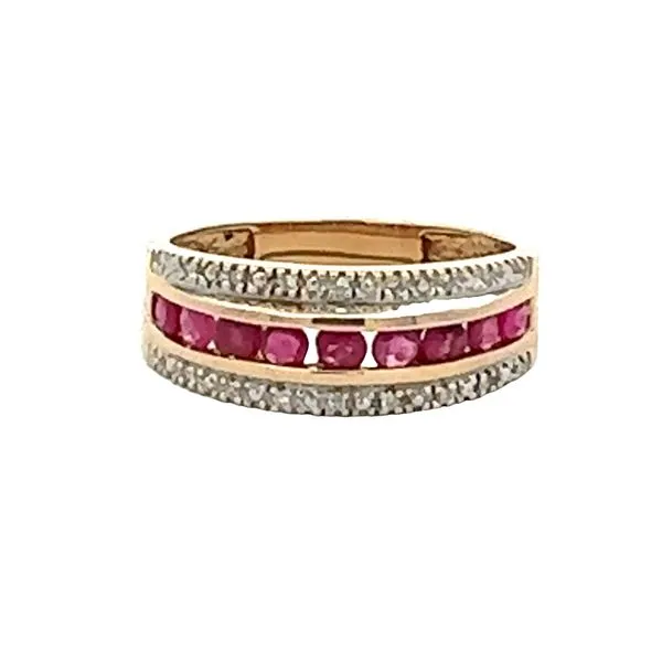 14K Yellow Gold Ruby & Diamond Estate Pre-Owned Ring Classic Creations In Diamonds & Gold Venice, FL
