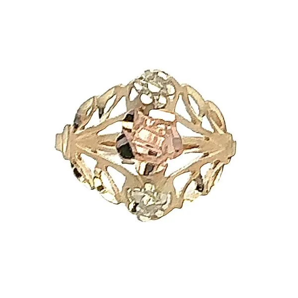 14K Yellow, White And Rose Gold Diamond Cut Pre-Owned Ring Classic Creations In Diamonds & Gold Venice, FL
