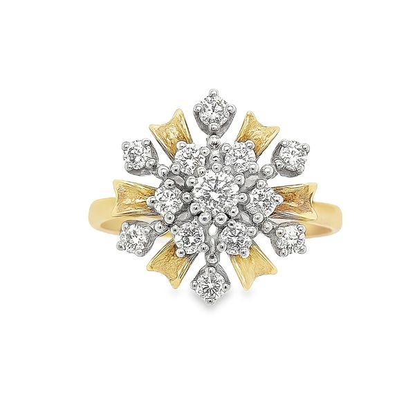 14K Yellow Gold Diamond Cluster Estate Ring Classic Creations In Diamonds & Gold Venice, FL