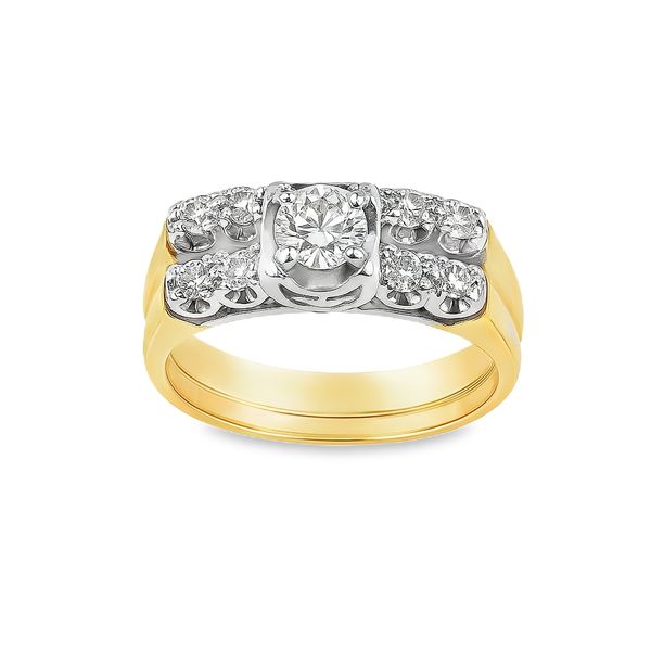 1930s Estate 14K Two-Tone Gold Diamond Engagement Ring Set | .43 CTW Natural Diamonds Classic Creations In Diamonds & Gold Venice, FL