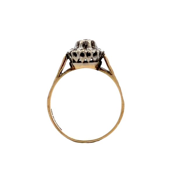 Estate 10K Two-Tone Gold Diamond Pavé Cluster Ring | .07 CTW Natural Diamonds Image 3 Classic Creations In Diamonds & Gold Venice, FL