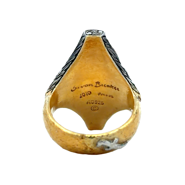 Vintage Sevan Bicakci 22K Yellow Gold & Sterling Silver Amethyst Diamond Ring Image 3 Classic Creations In Diamonds & Gold Venice, FL