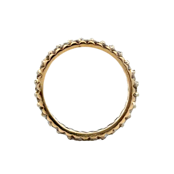 Estate 14K Two-Tone Gold Diamond Eternity Band | .15 CTW | Size 7.5 Image 4 Classic Creations In Diamonds & Gold Venice, FL