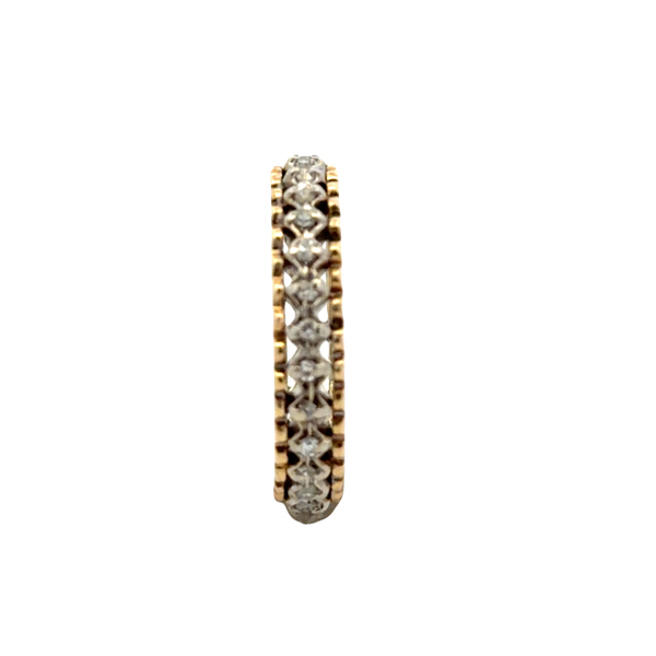 Estate 14K Two-Tone Gold Diamond Eternity Band | .15 CTW | Size 7.5 Image 5 Classic Creations In Diamonds & Gold Venice, FL