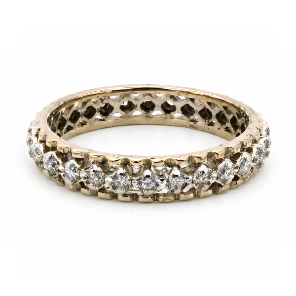 Estate 14K Two-Tone Gold Diamond Eternity Band | .15 CTW | Size 7.5 Classic Creations In Diamonds & Gold Venice, FL