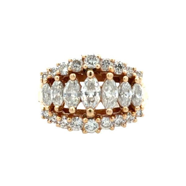 Estate 14K Yellow Gold 2.00 CTW Diamond Pyramid Band with Arthritic Shank Image 2 Classic Creations In Diamonds & Gold Venice, FL
