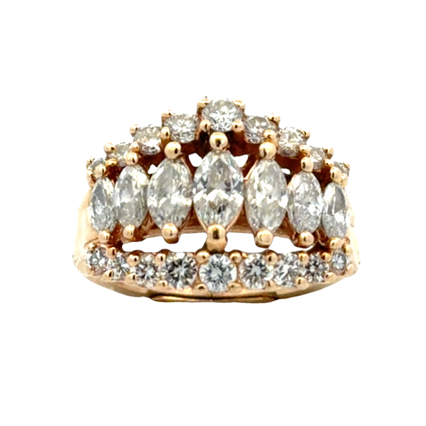 Estate 14K Yellow Gold 2.00 CTW Diamond Pyramid Band with Arthritic Shank Classic Creations In Diamonds & Gold Venice, FL