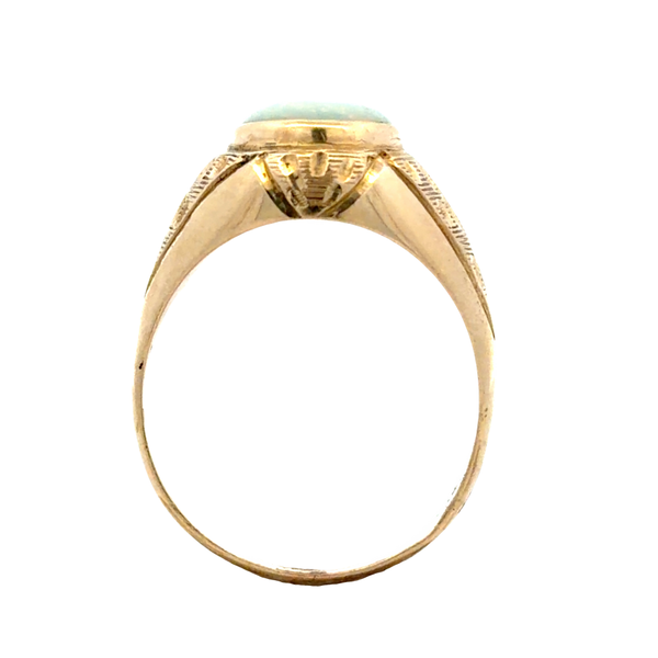 Vintage 1960s Men's 14K Yellow Gold Bezel Set Opal Ring Image 3 Classic Creations In Diamonds & Gold Venice, FL