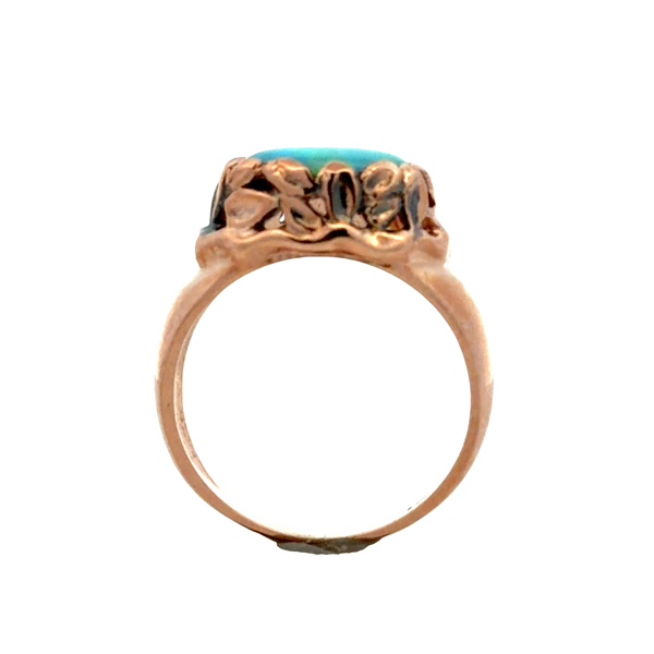 Estate 14K Rose Gold Synthetic Opal Oval Ring – 10 x 8mm Image 2 Classic Creations In Diamonds & Gold Venice, FL