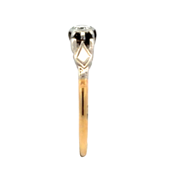 Antique 1930s 16K Yellow Gold & Platinum Diamond Solitaire Engagement Ring – 0.20 CT Image 4 Classic Creations In Diamonds & Gold Venice, FL