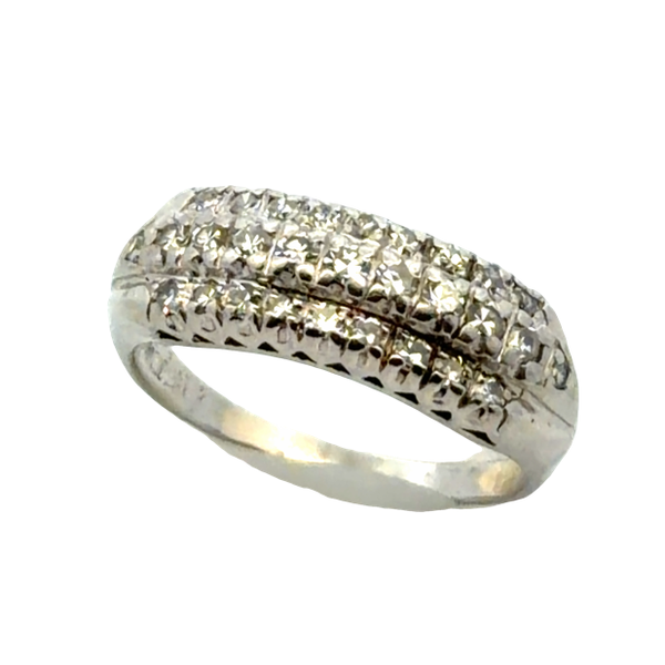 Estate Platinum Three-Row Diamond Band – 0.40 CTW Image 2 Classic Creations In Diamonds & Gold Venice, FL