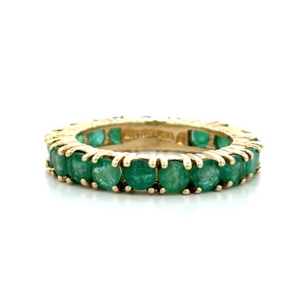 Estate 10K Yellow Gold Emerald Eternity Band – 2.47 CTW | Size 7 Classic Creations In Diamonds & Gold Venice, FL