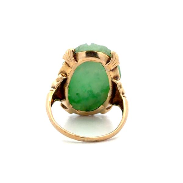 Estate 10K Yellow Gold Carved Jade Ring Image 3 Classic Creations In Diamonds & Gold Venice, FL