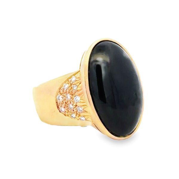 Estate 14K Yellow Gold Black Onyx & Diamond Ring Image 3 Classic Creations In Diamonds & Gold Venice, FL