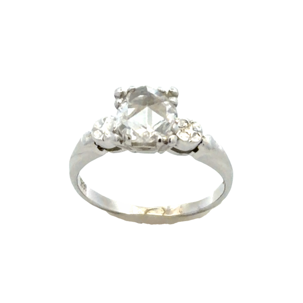 Antique 14K White Gold Rose-Cut Diamond Solitaire Ring – 0.40 CT Image 3 Classic Creations In Diamonds & Gold Venice, FL