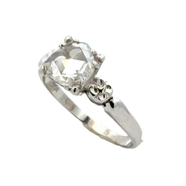 Antique 14K White Gold Rose-Cut Diamond Solitaire Ring – 0.40 CT Classic Creations In Diamonds & Gold Venice, FL