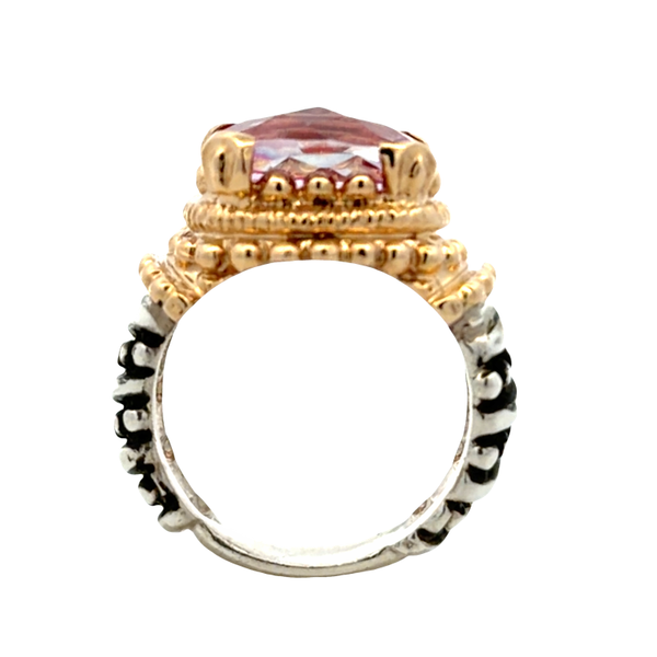Estate Alwand Vahan 14K Gold and Sterling Silver Pink Topaz Ring Image 3 Classic Creations In Diamonds & Gold Venice, FL