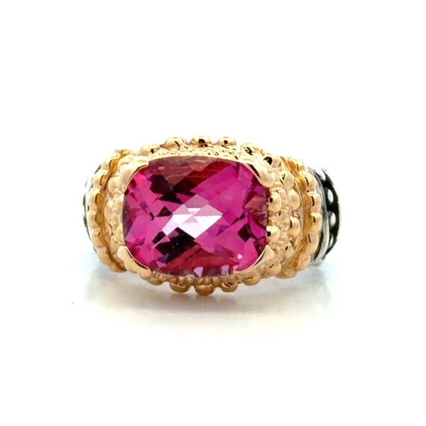 Estate Alwand Vahan 14K Gold and Sterling Silver Pink Topaz Ring Classic Creations In Diamonds & Gold Venice, FL