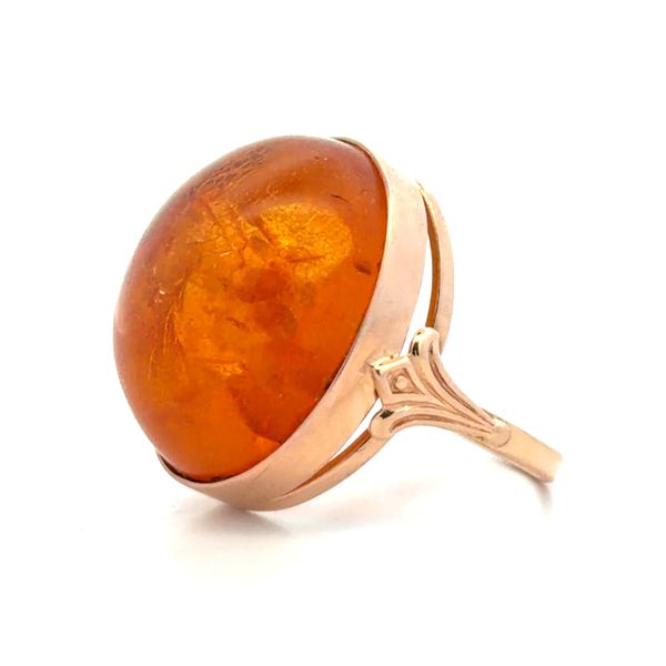 Antique 14K Yellow Gold Russian-Marked Amber Ring – 22.5 x 18.5mm Image 2 Classic Creations In Diamonds & Gold Venice, FL