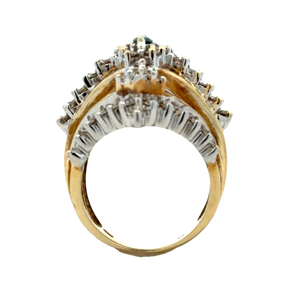 Estate 10K Two-Tone Gold Sapphire & Diamond Cluster Ring – 2.70 CTW Image 4 Classic Creations In Diamonds & Gold Venice, FL