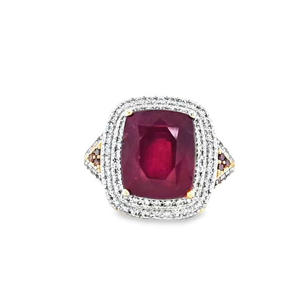 Estate 10K Yellow Gold Filled Ruby White Sapphire and Diamond Ring Image 2 Classic Creations In Diamonds & Gold Venice, FL