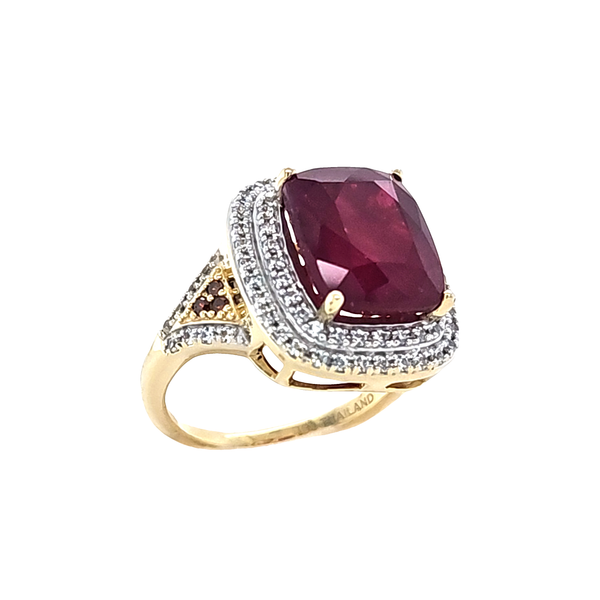 Estate 10K Yellow Gold Filled Ruby White Sapphire and Diamond Ring Classic Creations In Diamonds & Gold Venice, FL