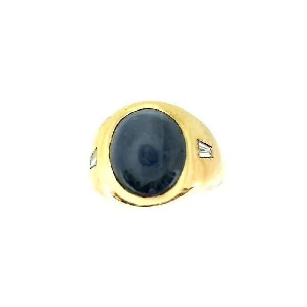 14K Yellow Gold Natural Star Sapphire Men's Estate Ring Classic Creations In Diamonds & Gold Venice, FL