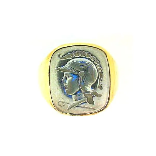 14K Yellow Steel Intaglio Men's Estate Ring Classic Creations In Diamonds & Gold Venice, FL