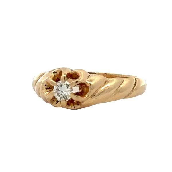 Swirl Shank Gypsy Diamond Solitaire Ladies Estate Ring Classic Creations In Diamonds & Gold Venice, FL